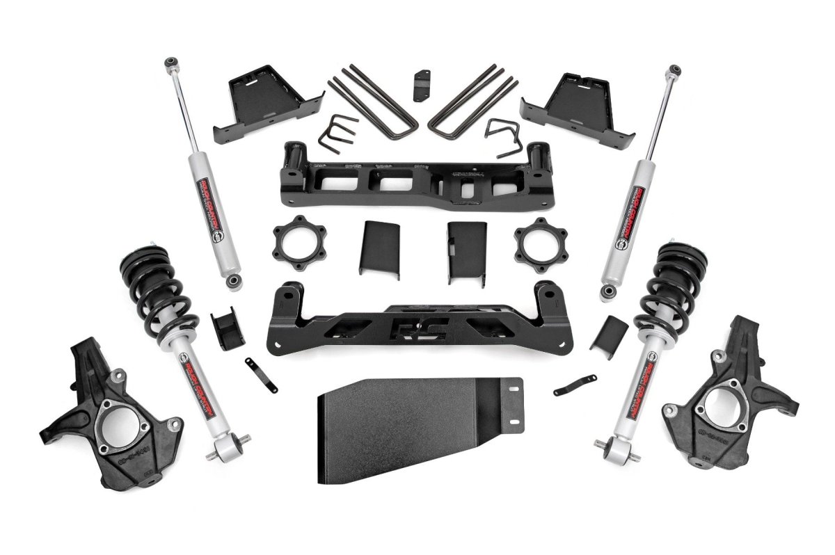 GMC Sierra 1500 Suspension Lift Kit - Front + Rear - Rough Country - N3 Struts - '07-'13